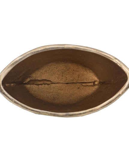 10" Black And Gold Cast Aluminum Oval Table Vase