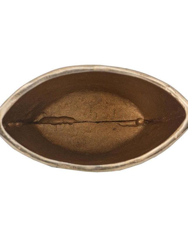 10" Black And Gold Cast Aluminum Oval Table Vase