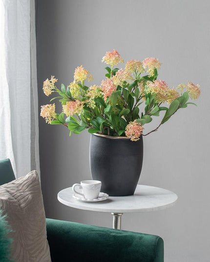 10" Black And Gold Cast Aluminum Oval Table Vase