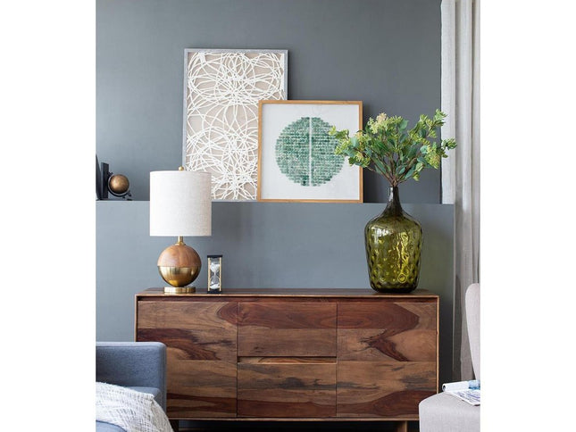 21" Olive Green Hammered Glass Table Vase