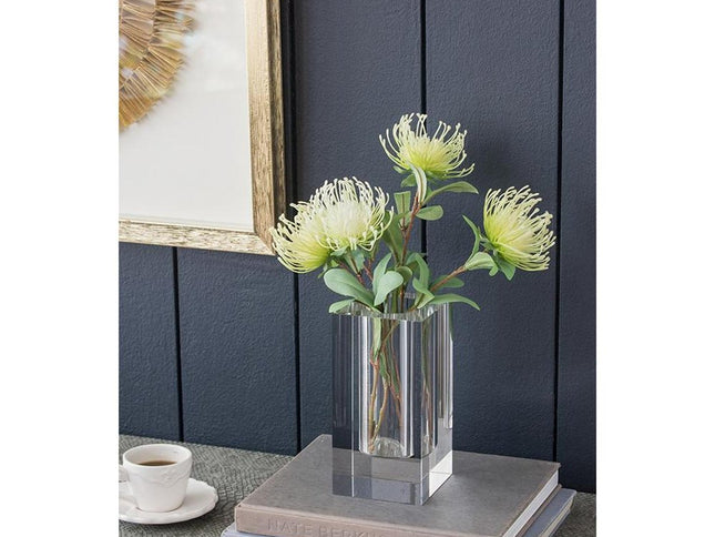 8" Clear Square Glass Table Vase