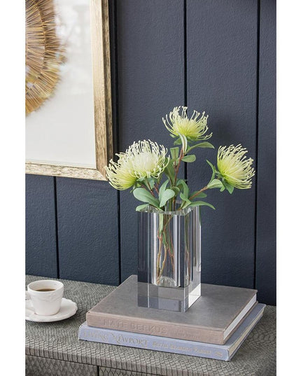 8" Clear Square Glass Table Vase