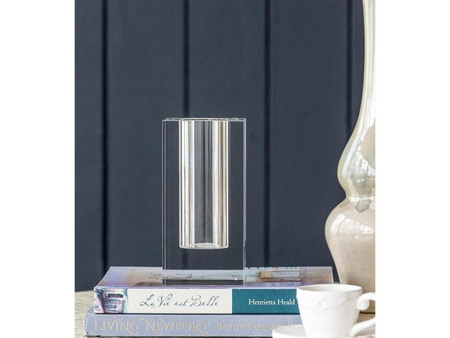 8" Clear Square Glass Table Vase