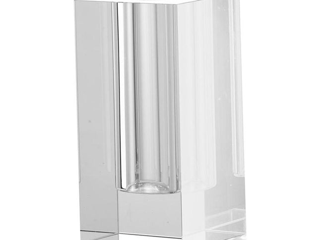 8" Clear Square Glass Table Vase