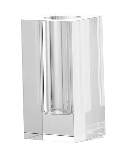 8" Clear Square Glass Table Vase