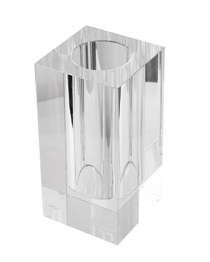 8" Clear Square Glass Table Vase