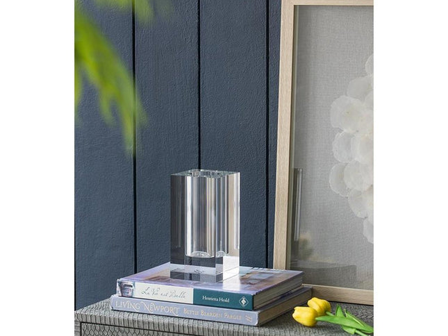 8" Clear Square Glass Table Vase