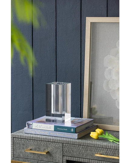 8" Clear Square Glass Table Vase