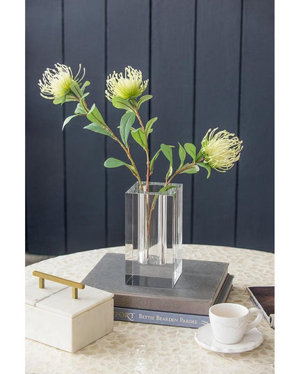 8" Clear Square Glass Table Vase