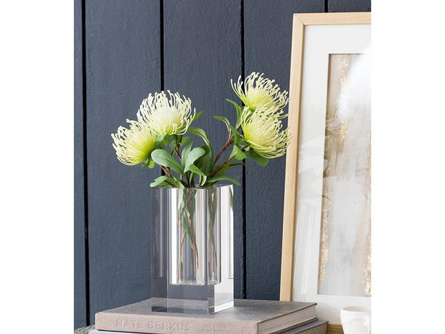 8" Clear Square Glass Table Vase