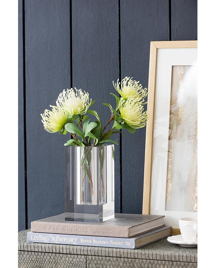 8" Clear Square Glass Table Vase