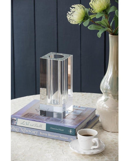 10" Clear Square Glass Table Vase