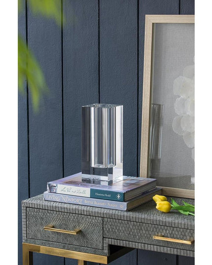 10" Clear Square Glass Table Vase