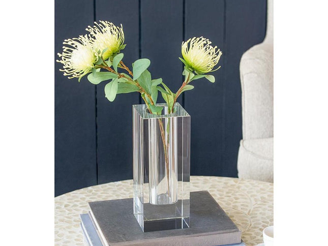 10" Clear Square Glass Table Vase