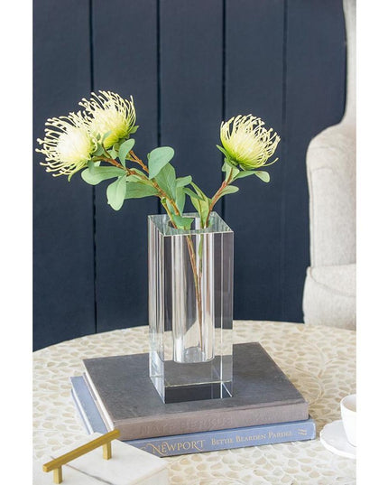 10" Clear Square Glass Table Vase