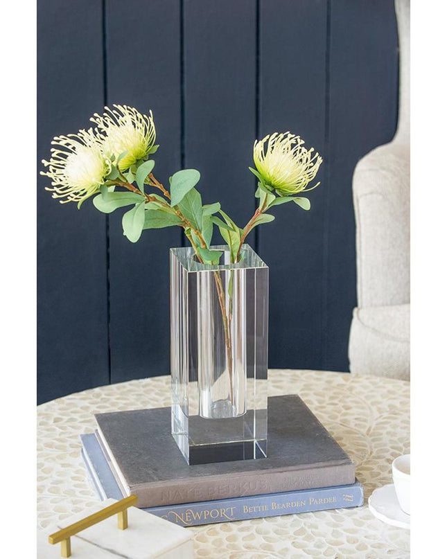 10" Clear Square Glass Table Vase