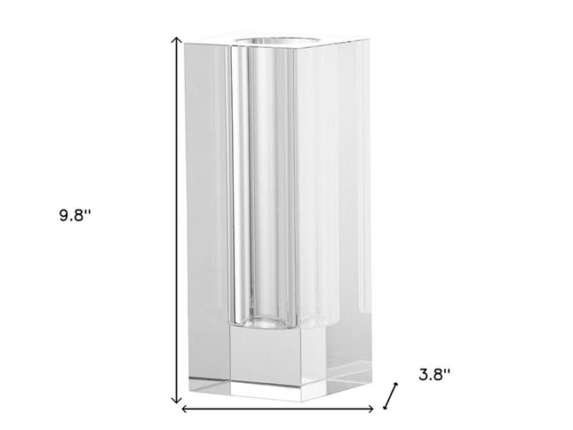 10" Clear Square Glass Table Vase