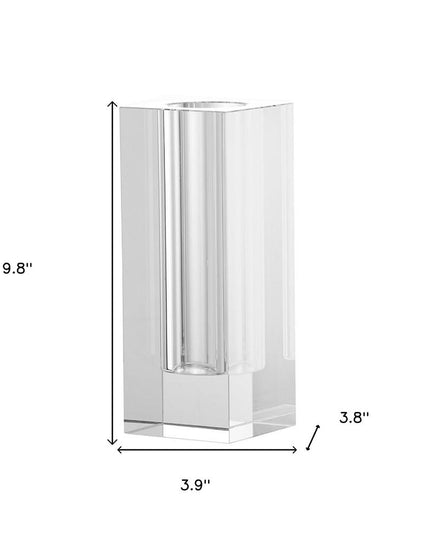 10" Clear Square Glass Table Vase