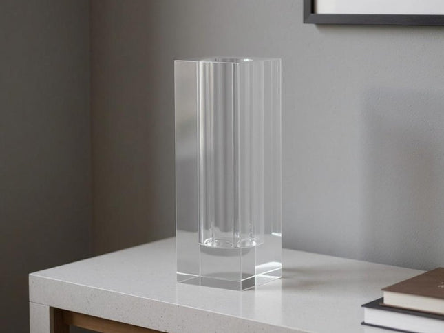 10" Clear Square Glass Table Vase