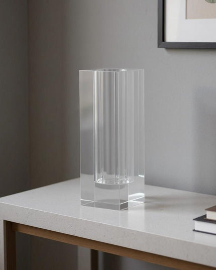 10" Clear Square Glass Table Vase