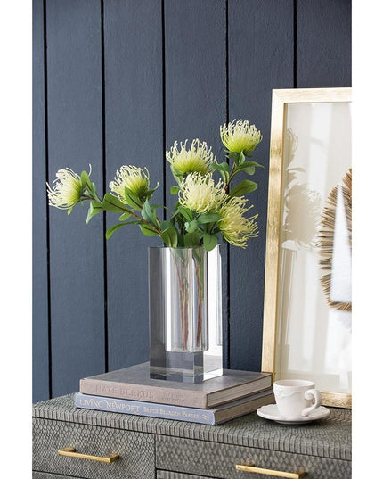 10" Clear Square Glass Table Vase