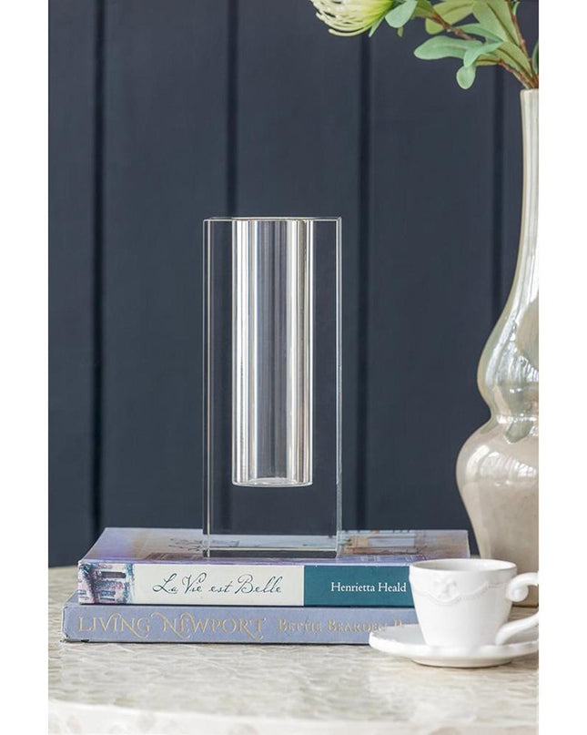 10" Clear Square Glass Table Vase