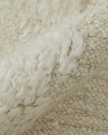 9' X 13' Ivory Wool Geometric Hand Woven Area Rug