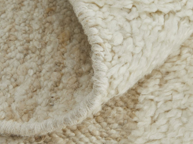 9' X 13' Ivory Wool Geometric Hand Woven Area Rug