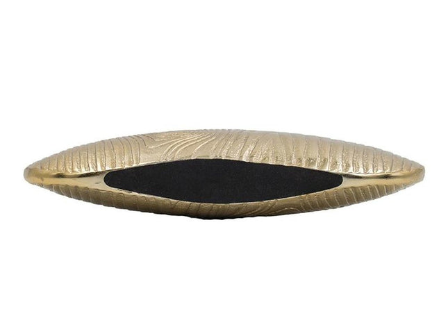 7" Gold Aluminum Oval Disc Table Vase
