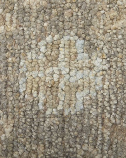 9' X 13' Tan and Ivory Wool Floral Hand Knotted Area Rug