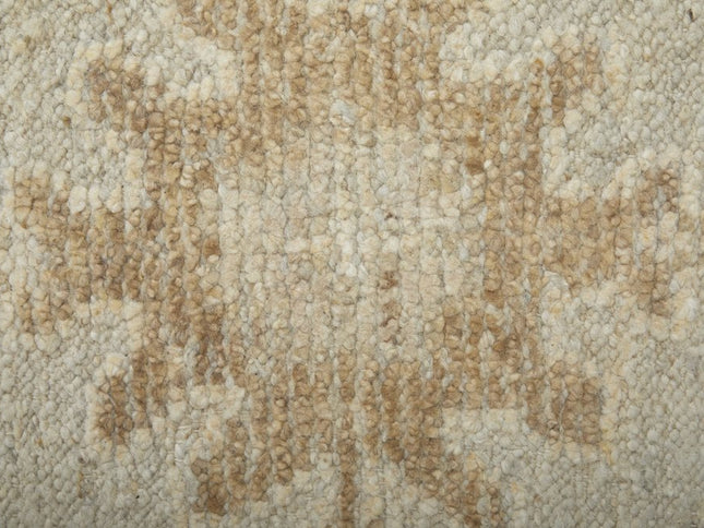 9' X 13' Tan and Gray Wool Floral Hand Knotted Area Rug