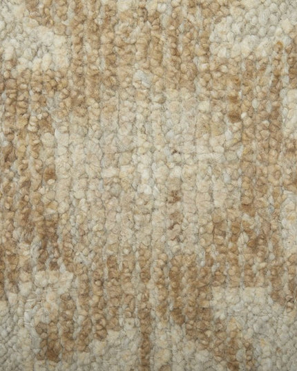 9' X 13' Tan and Gray Wool Floral Hand Knotted Area Rug