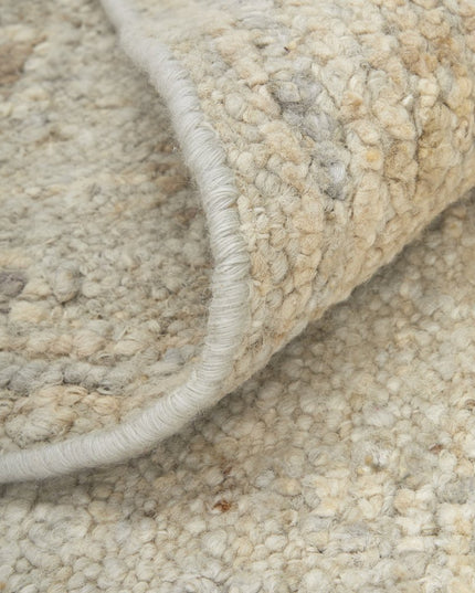 9' X 13' Tan and Gray Wool Floral Hand Knotted Area Rug