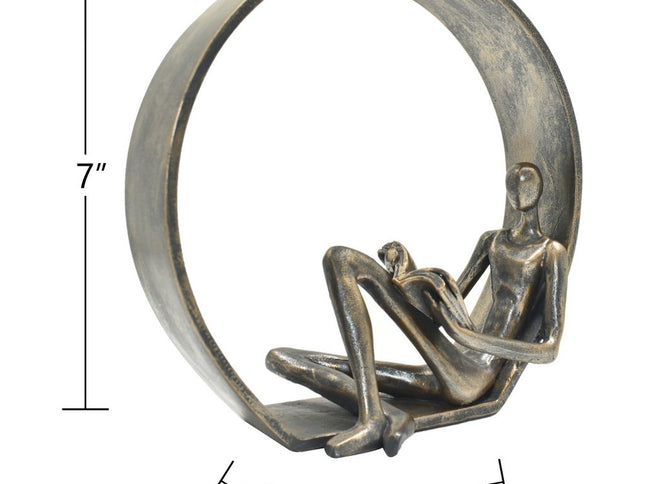 7" Pewter Resin Man Tabletop Sculpture