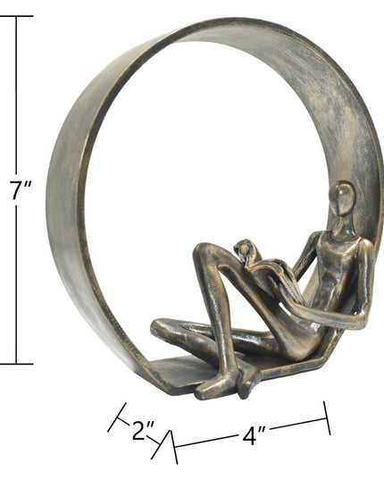 7" Pewter Resin Man Tabletop Sculpture