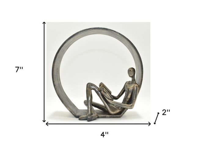 7" Pewter Resin Man Tabletop Sculpture