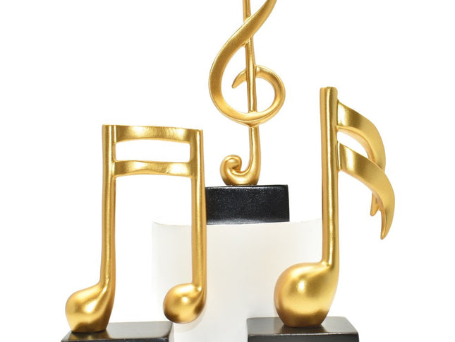 Set of Three Gold Resin Music Tabletop Sculpture