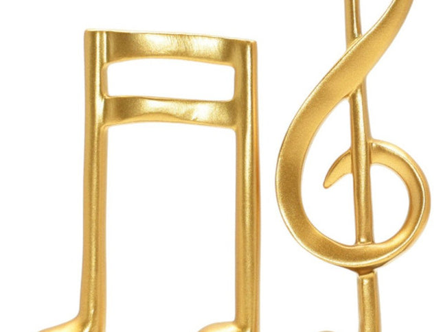 Set of Three Gold Resin Music Tabletop Sculpture