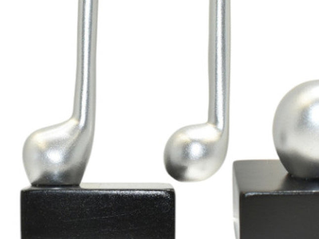 Set of Three Silver Resin Music Tabletop Sculpture