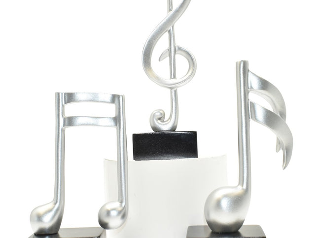 Set of Three Silver Resin Music Tabletop Sculpture
