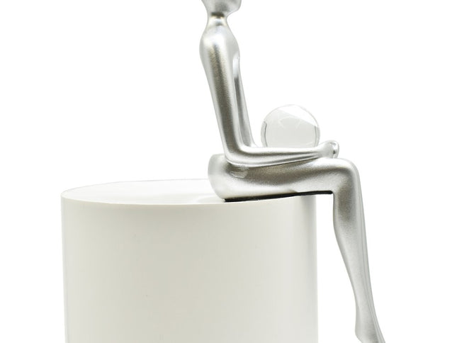 Set of Three Silver Resin People Tabletop Sculpture