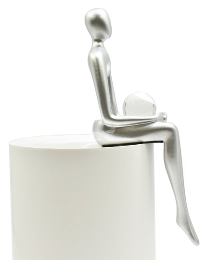 Set of Three Silver Resin People Tabletop Sculpture