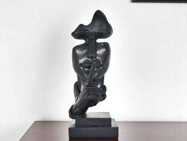 6" Black Resin Tabletop Sculpture