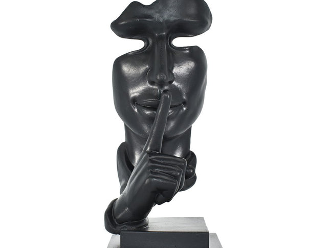 6" Black Resin Tabletop Sculpture