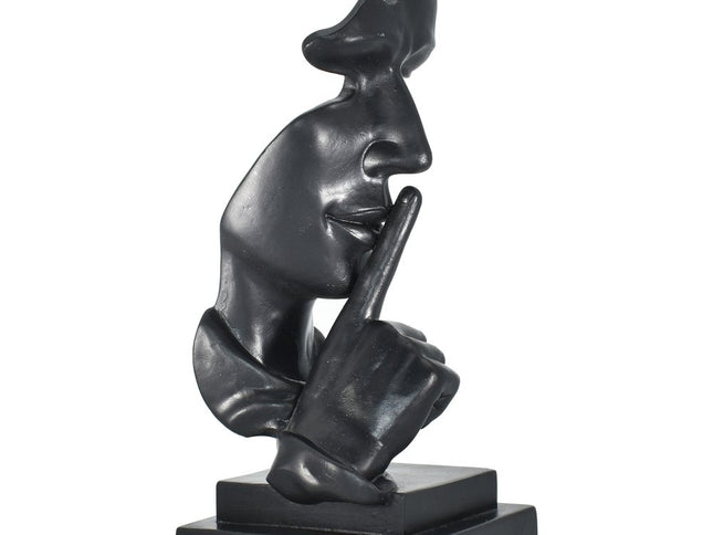 6" Black Resin Tabletop Sculpture