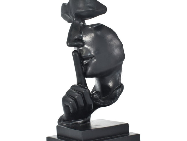 6" Black Resin Tabletop Sculpture