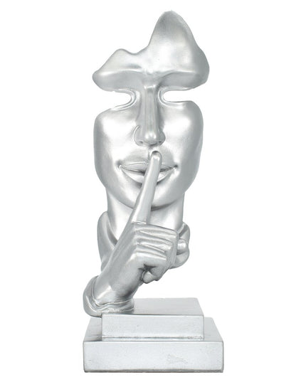 6" Silver Resin Tabletop Sculpture