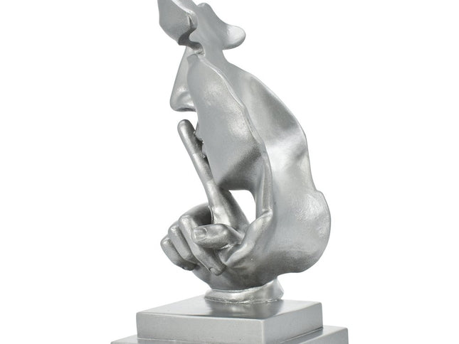 6" Silver Resin Tabletop Sculpture