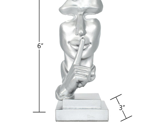 6" Silver Resin Tabletop Sculpture