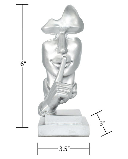 6" Silver Resin Tabletop Sculpture